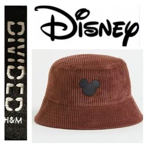 H&M DISNEY Mickey Mouse Brown Corduroy Bucket Hat